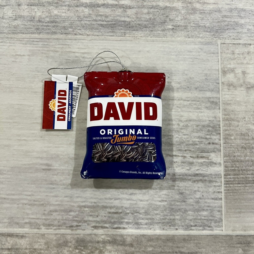 DAVID ORIGINAL SUNFLOWER SEEDS CHRISTMAS TREE ORNAMENT HOME RUZ NEW W TAGS